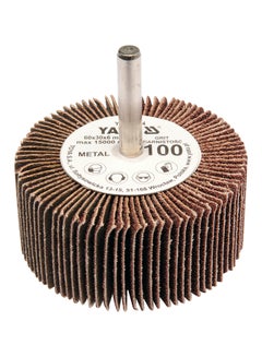 Flap Wheel With Shaft 60x30x6mm Grit:150 Brown Color YT-83366 Brown/Silver 60x30x6mm