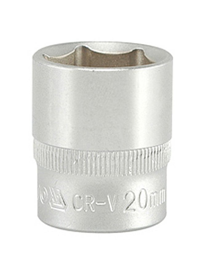 Hexagonal Socket 20mm 3/8 Silver