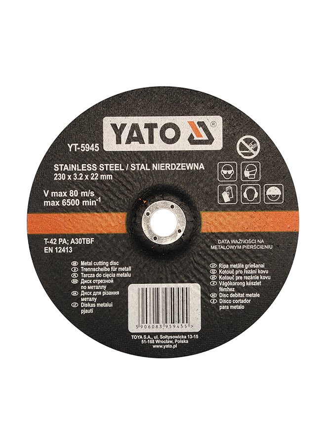 Yato Inox Metal Cutting Disc Black/Orange