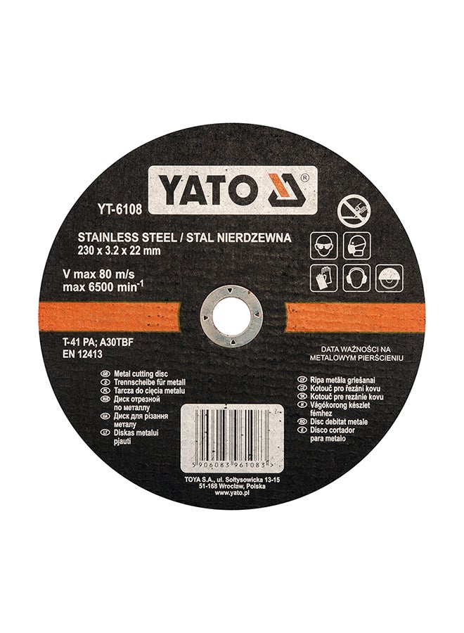 Yato Inox Cutting Disc YT-6108 Black/White/Orange