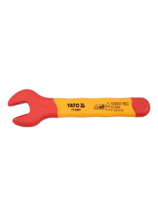 Yato Insulated Open End Wrench 7mm VDE-1000V YT-20951 Yellow/Red  - Image 1