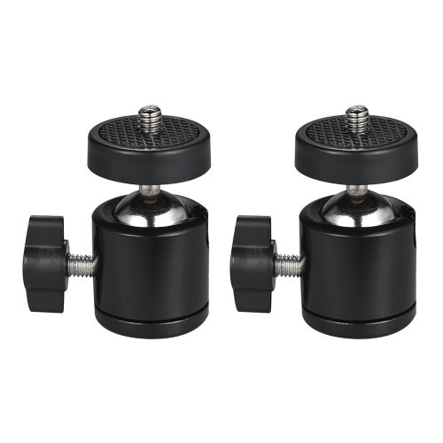 2-Piece 360 Degree Rotating Tripod Ball Head Black - Image 2