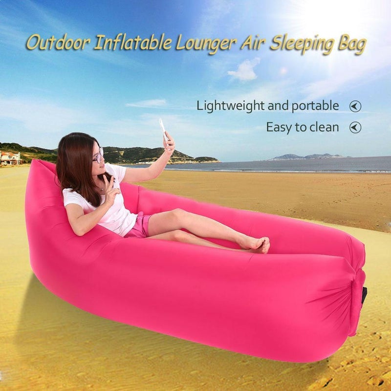Generic - Outdoor Inflatable Lounger Air Sleeping Bag Rose Red 260X70cm - Image 1