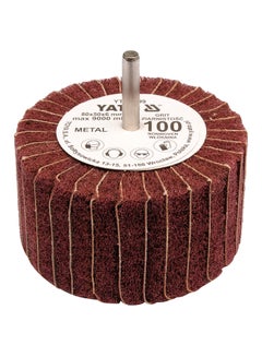 Yato Flap+Abrassive Cloth With Shaft 80x50x6mm Grit:100-Coarse Brown Color YT-83399 Brown/Silver  - Image 1