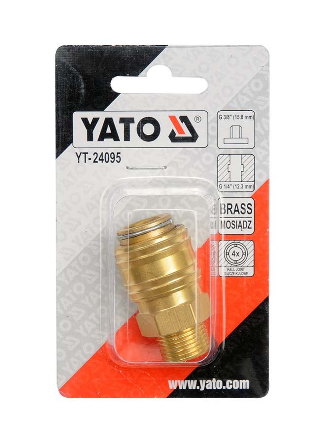 ياتو وصلة سريعة 3/8 بوصة (ذكر) × 1/4 بوصة (أنثى) الطول =44 مم، طراز YT-24095 ألوان متعددة - Image 2