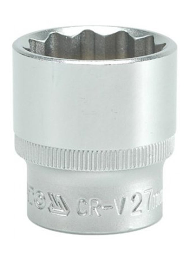 ياتو مقبس باثني عشرة زاوية قياس 27مم 1/2 بوصة طراز YT-1289 فضي