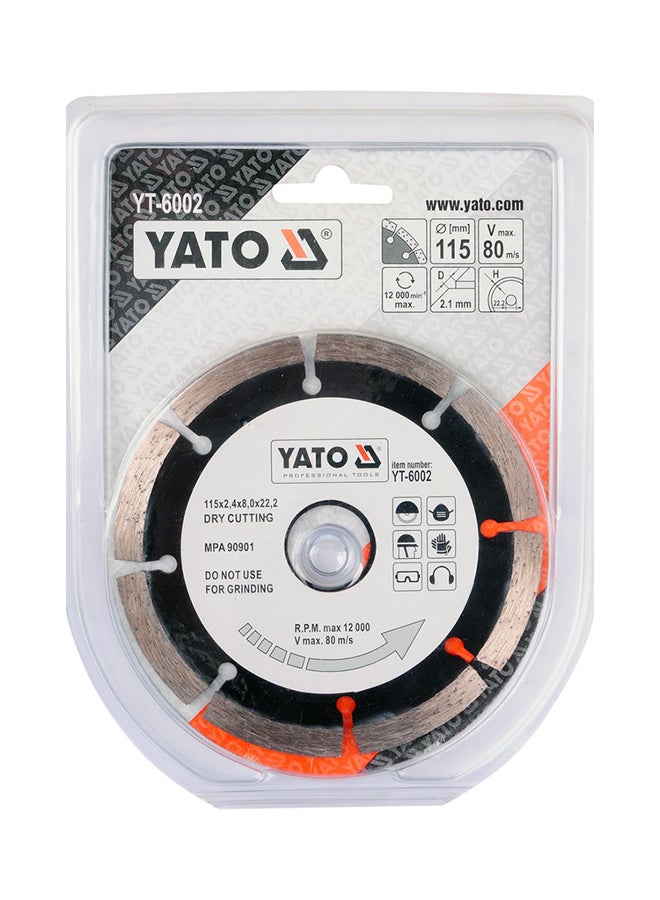 Yato Diamond Blade Segmented-HS 115x2.1x22.2mm YT-6002 Silver  - Image 2