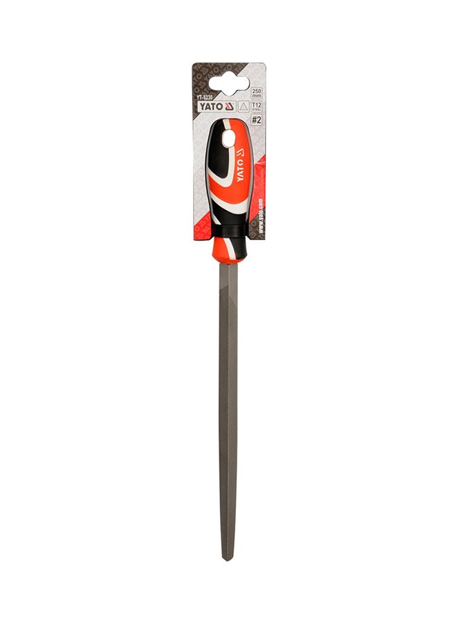 Yato Steel File Tri-Angle 2# 250mm YT-6230 Orange/Black/Grey  - Image 1