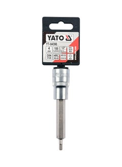 Yato Socket Bit 1/2-Inch Hex 4mm L=100mm YT-04390 Silver 