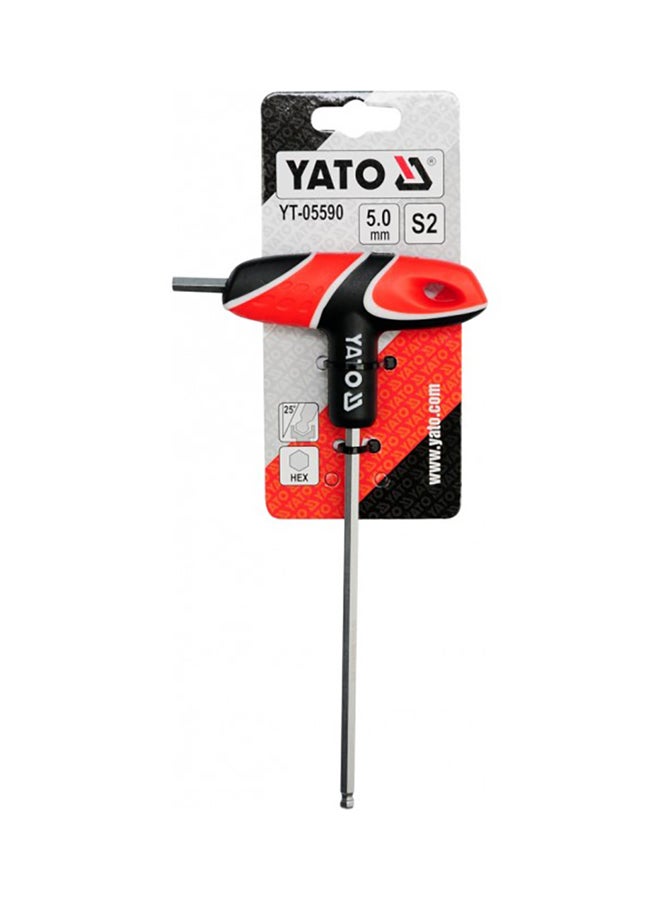 Yato T-Handle Hex Key With Ball 5mm YT-05590 Multicolour 5mm - Image 2