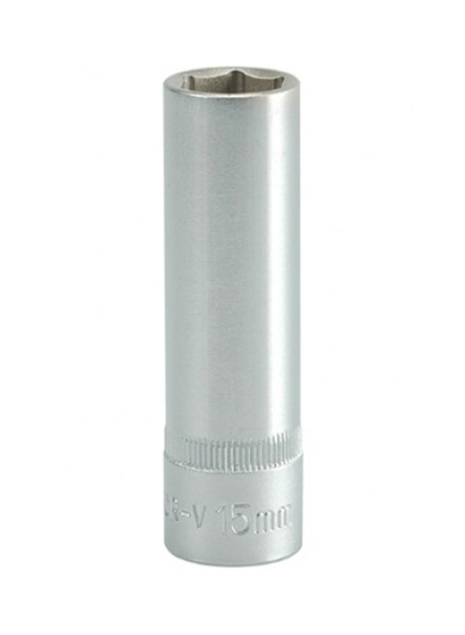 Yato Hexagonal Deep Socket 15mm 1/2-InchDr YT-1228 Silver