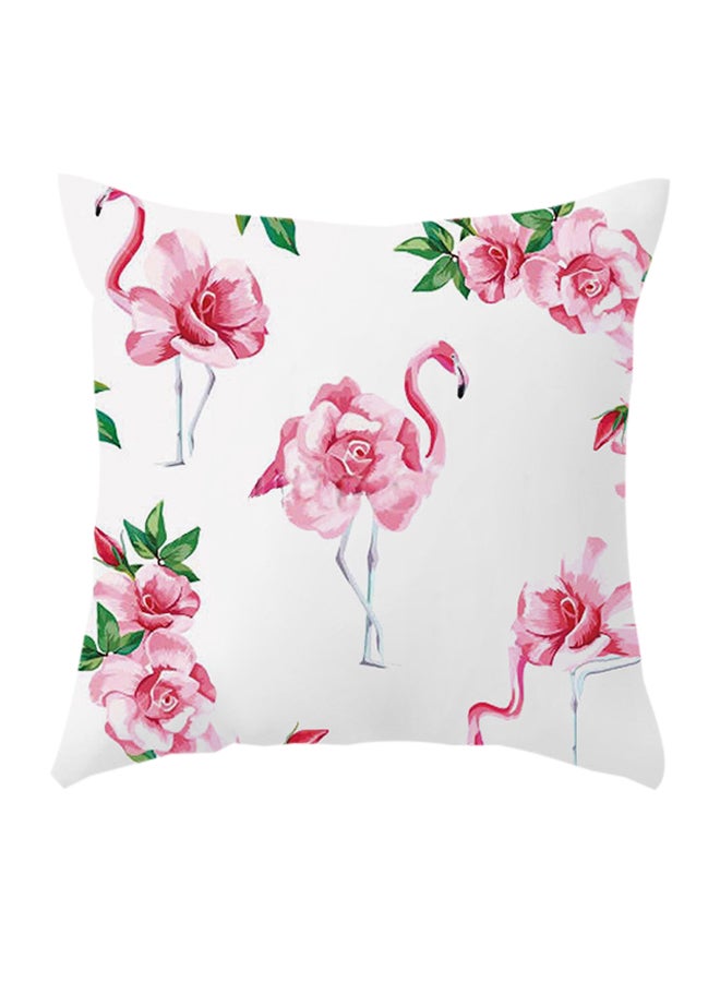شاربدو وسادة مزخرفة بطبعة فلامنغو مقاس 45x45 سم متعددة الألوان