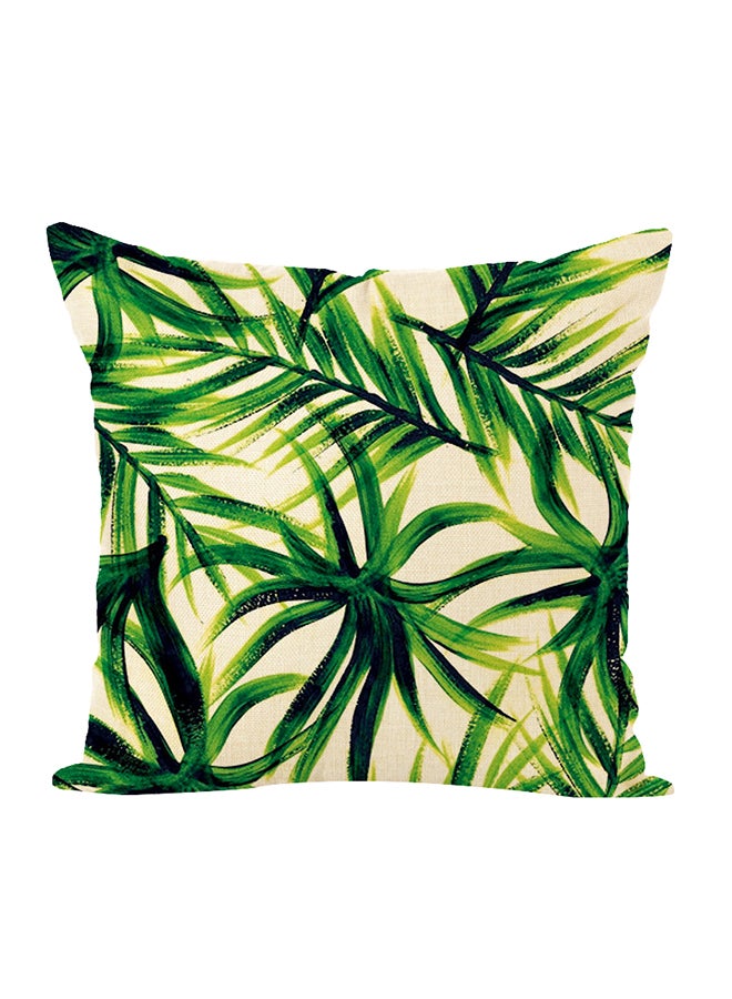 Sharpdo Decorative Printed Soft Pillow Beige/Green/Yellow 40 x 40cm