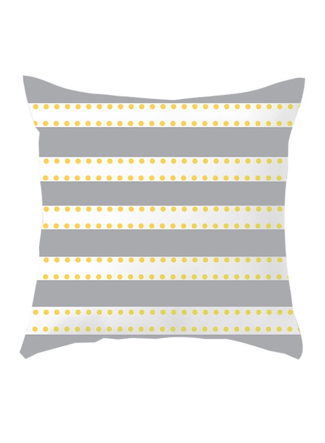 Sharpdo Decorative Printed Soft Pillow Grey/White/Yellow 45 x 45cm