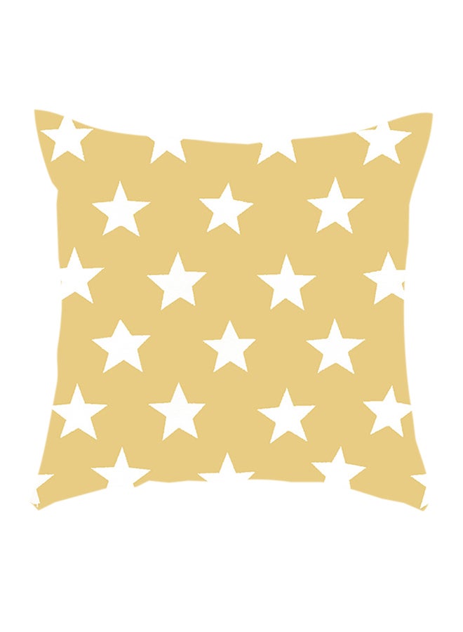 وسادة زينة على شكل مربع أبيض/بيج 45 x 45سم