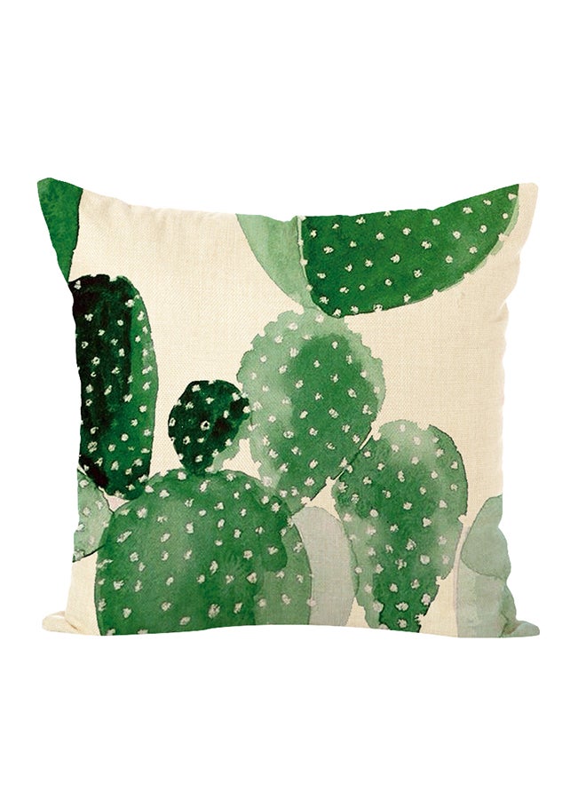 وسادة ديكورٍ لينةٍ بطبعة بيج / أخضر 45 x 45سم