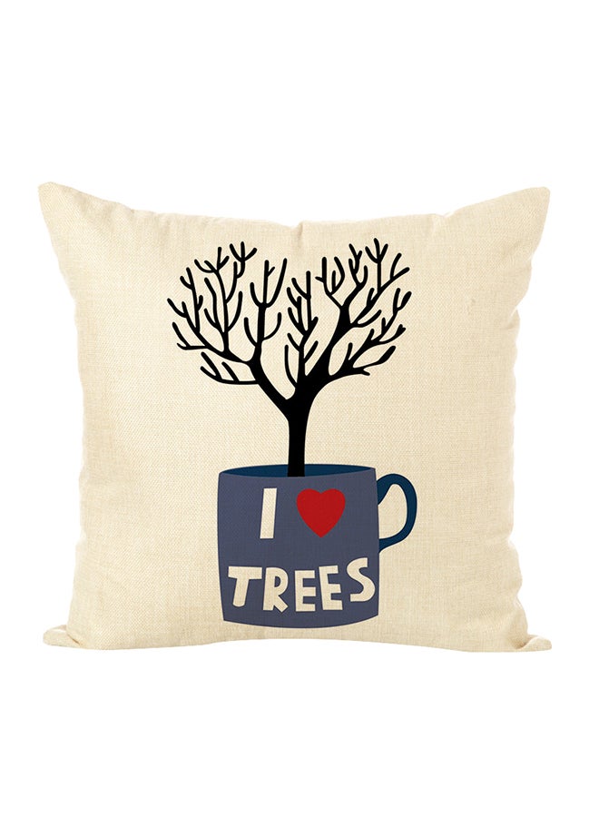 شاربدو وسادة ديكورٍ لينةٍ بطبعة بيج / أسود/أزرق 45 x 45سم