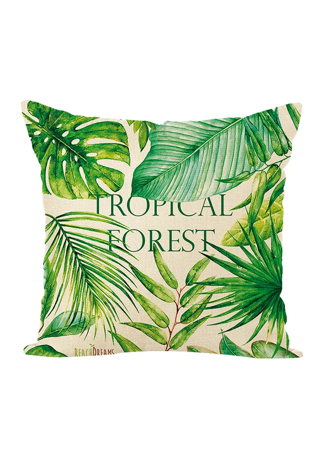 وسادة ديكور بطبعة غابة تروبيكال متعدد الألوان 45x45سم