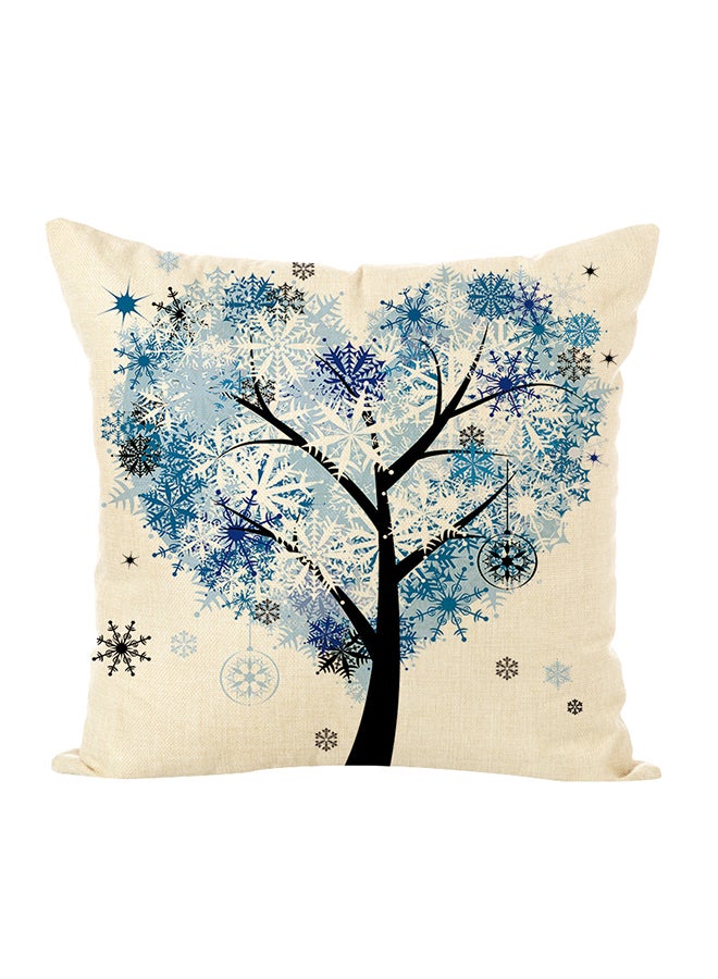 Sharpdo Decorative Printed Soft Pillow Beige/Blue/Black 45 x 45cm