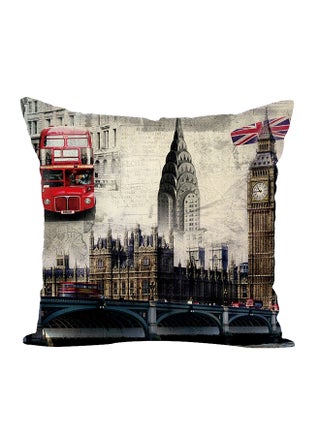 Printed Square Shaped Pillow Red/Beige/Black 45x45centimeter - v1553681458/N22828524A_1