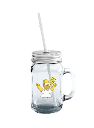 Glass Mason Jar With Lid And Straw You Homer Simpson Clear - v1553682112/N22720886A_1