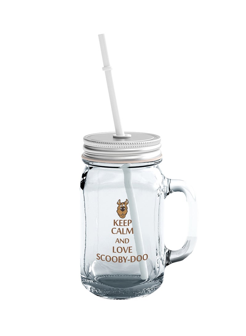 LOUD UNIVERSE Glass Mason Jar With Lid And Straw Scooby Doo Team Glass 