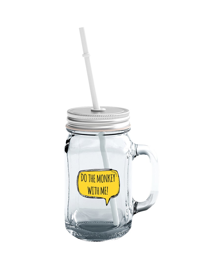 LOUD UNIVERSE Glass Mason Jar With Lid And Straw 