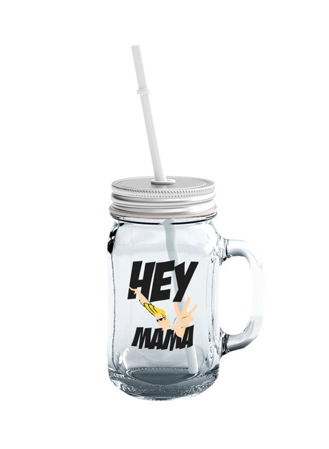 Glass Mason Jar With Lid And Straw