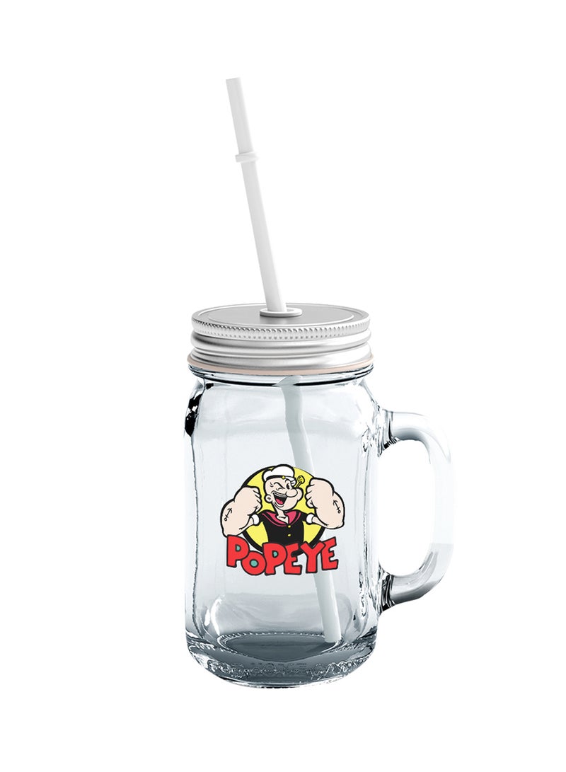 LOUD UNIVERSE Glass Mason Jar With Lid And Straw 