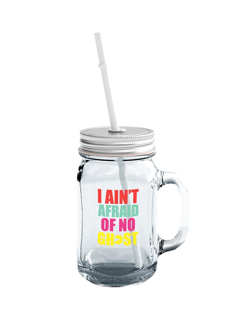 LOUD UNIVERSE Glass Mason Jar With Lid And Straw 