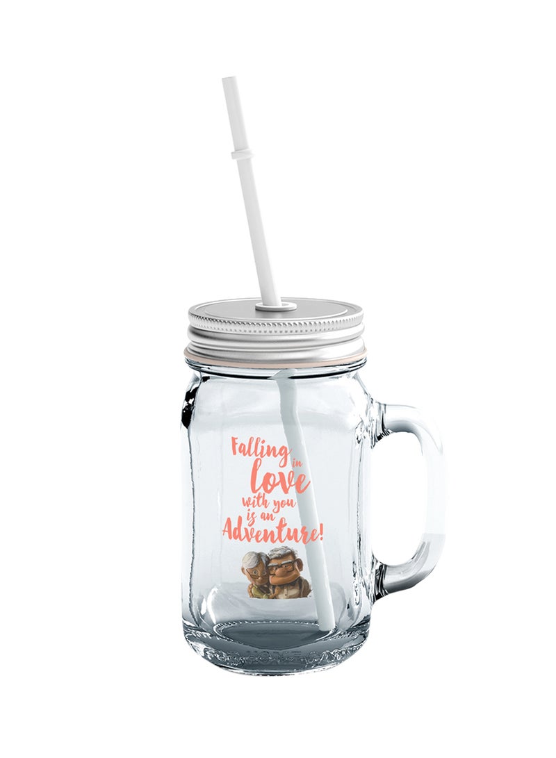 LOUD UNIVERSE Glass Mason Jar With Lid And Straw 