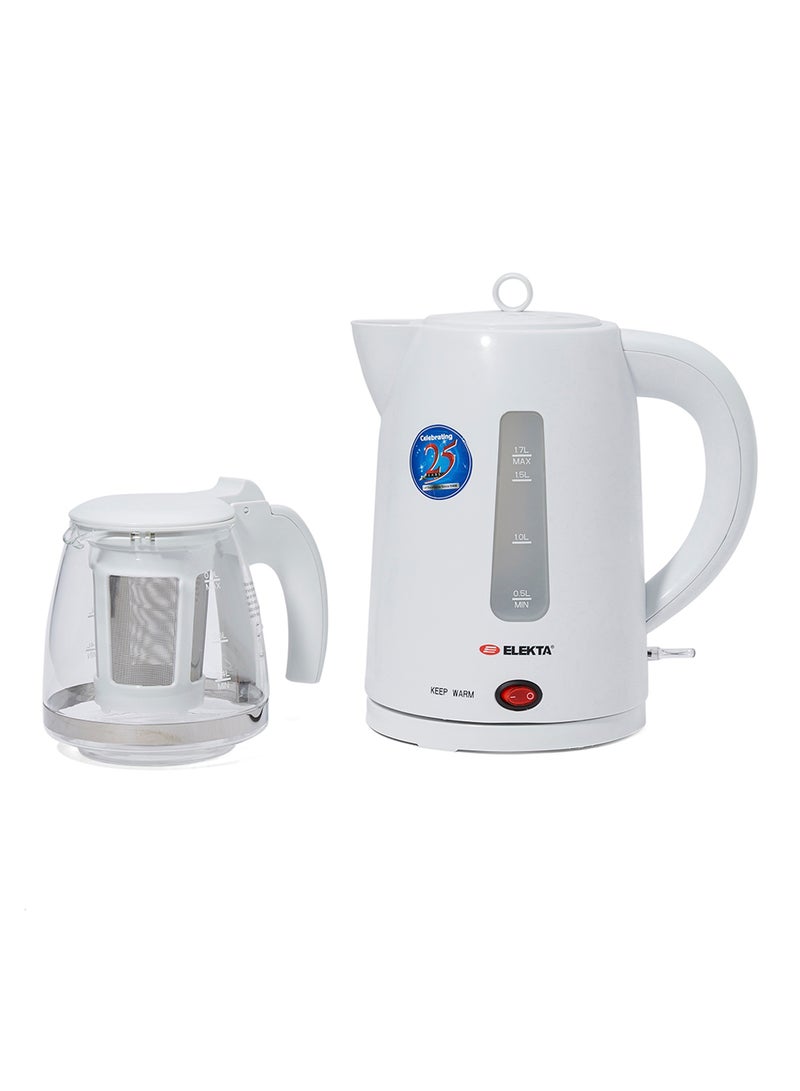 اليكتا طقم محضر شاي محمول باليد بقدرة تتراوح بين 1680و2000 وات سعة 1.7 لتر EKTM-3017 أبيض - Image 1
