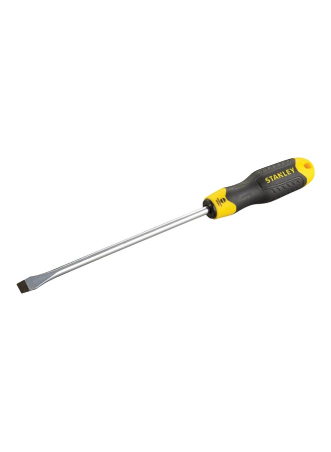 Stanley Screwdriver Flat 10mmx200mm Flared Cushion Grip 0-64-922 Silver/Yellow/Black  - Image 1