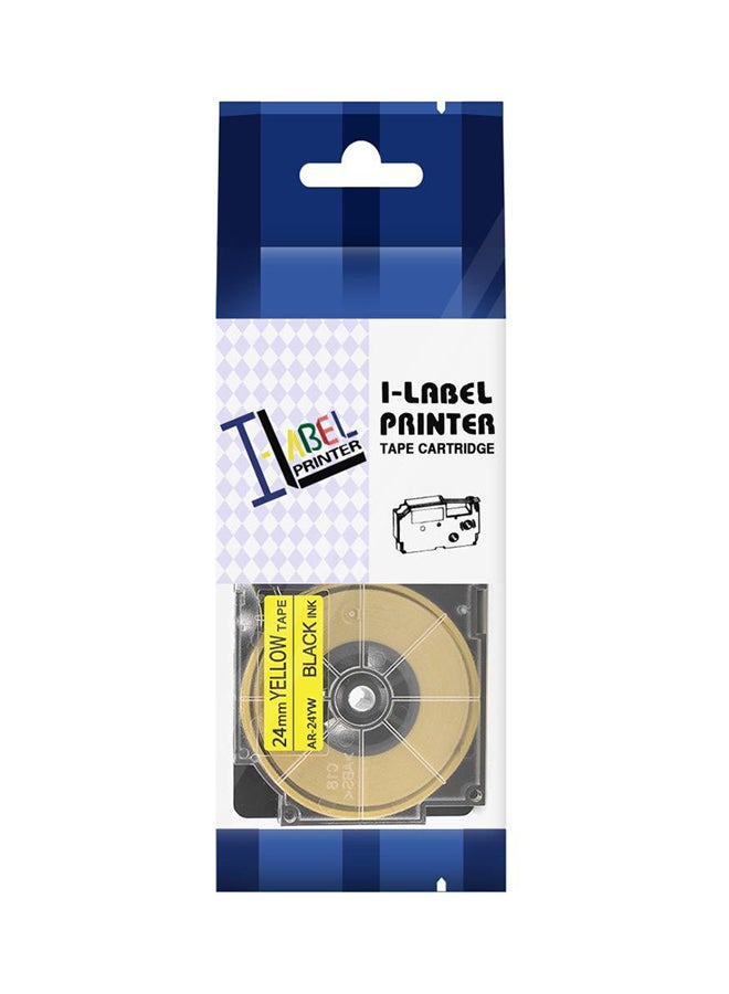 Compatible 24 mm Black On Yellow Label Tape for Casio EZ Label Printers Yellow