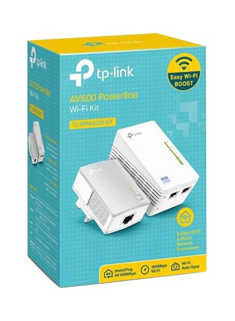 Tplink 300Mbps Av600 Wi-Fi Powerline Extender Starter Kit Tl-Wpa4220Kit