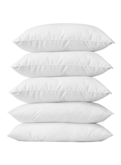 5-Piece Plain Bed Pillows polyester White 67x43cm