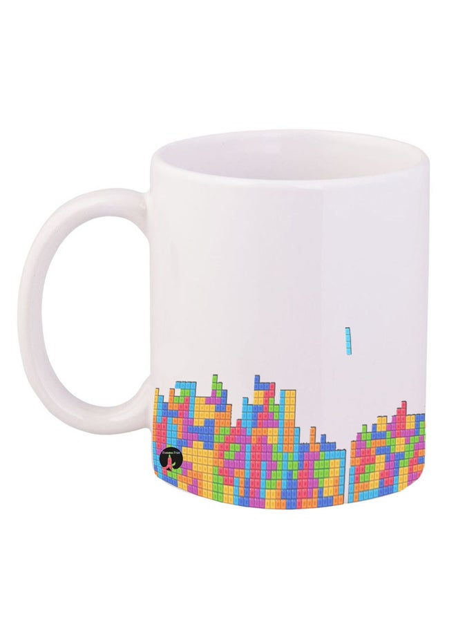 BP Video Game Tetris Design Mug White/Yellow/Pink