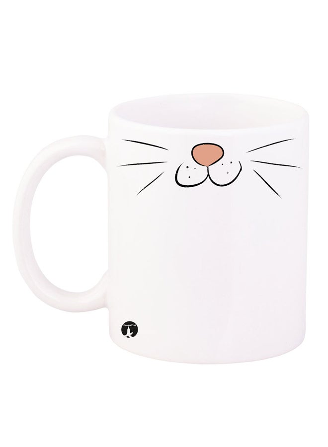 BP A Cat Whiskers Design Mug White/Beige/Black 