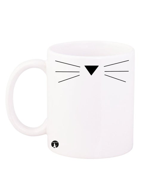 Cat Whiskers Printed Coffee Mug White/Black