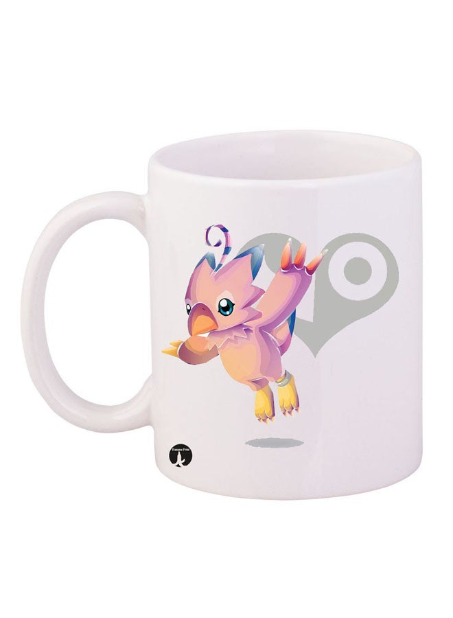 BP Digimon Printed Mug White/Pink/Yellow