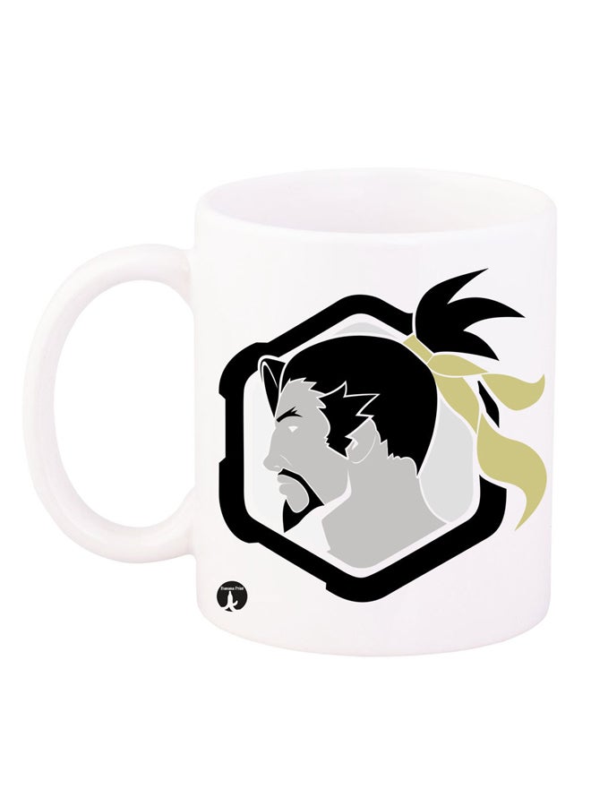 بي بي مج بنقشة من لعبة Overwatch أبيض/أسود/رمادي