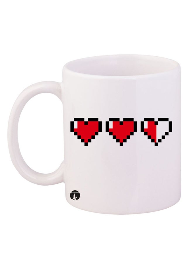 BP Hearts Design Mug White/Black/Red 