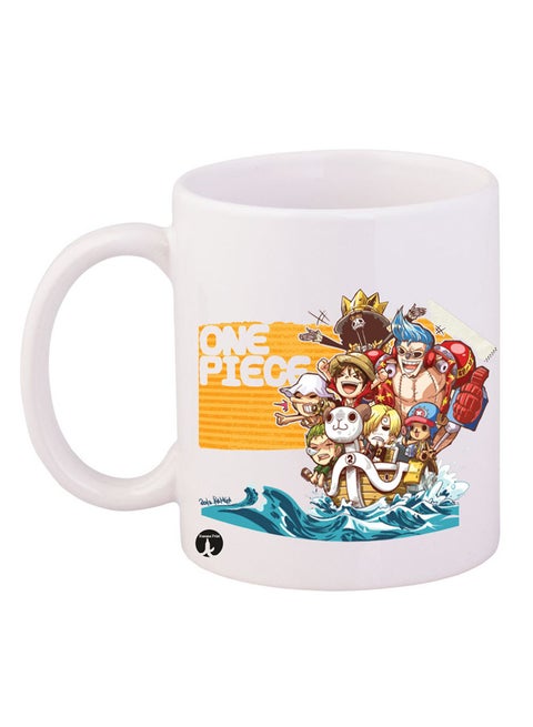 Durable Heat-resistant Thick Wall Designed Ergonomic Handled One Piece Printed Mug White/Red/Blue