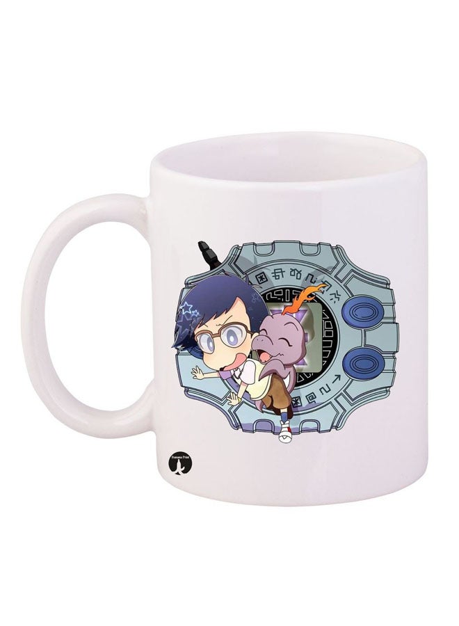 بي بي مج مطبوع برسمة شخصية الرسوم المتحركة دمينجو أبيض/أزرق/بيج