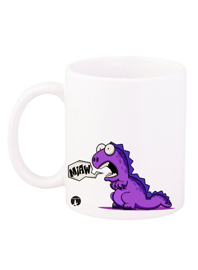 BP A Dinosaur Designer Mug White/Purple/Black