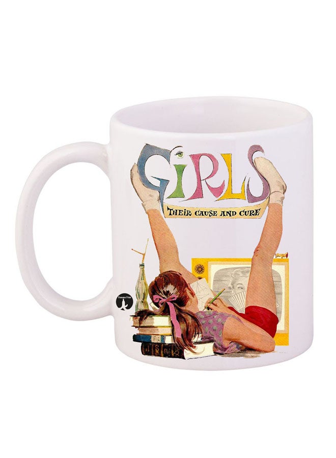 Pop Art Printed Mug White/Red/Blue