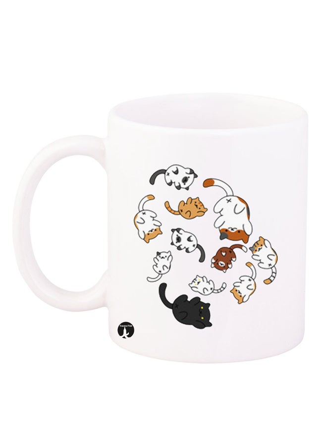 BP Cats Design Mug White/Brown/Black