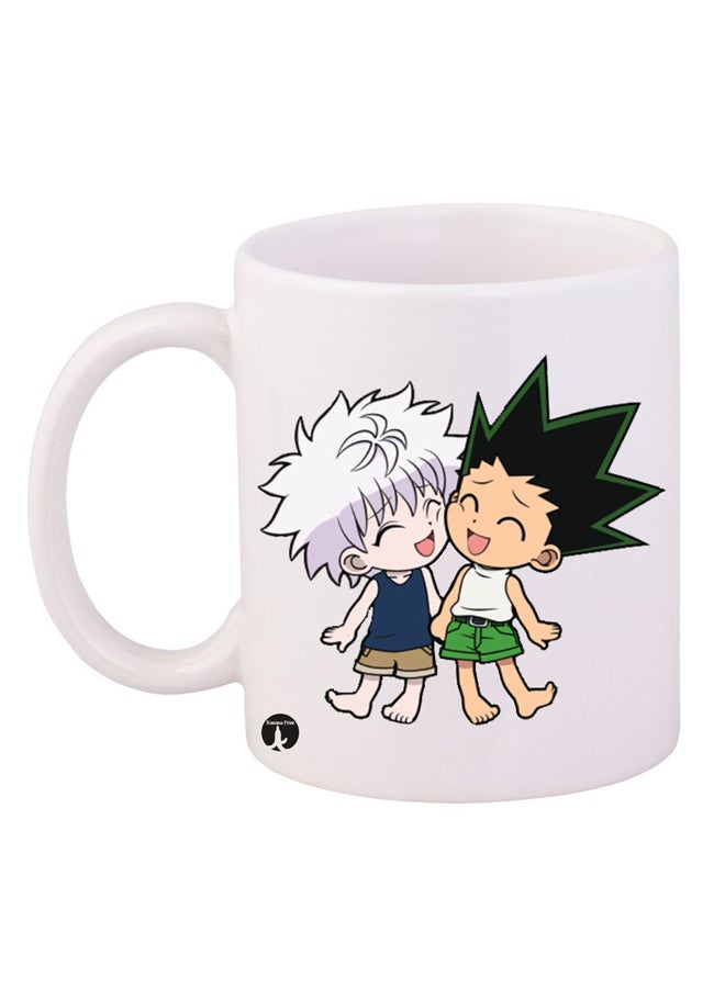 بي بي مج بطبعة تحمل عبارة Hunter X أبيض/أزرق/أخضر 