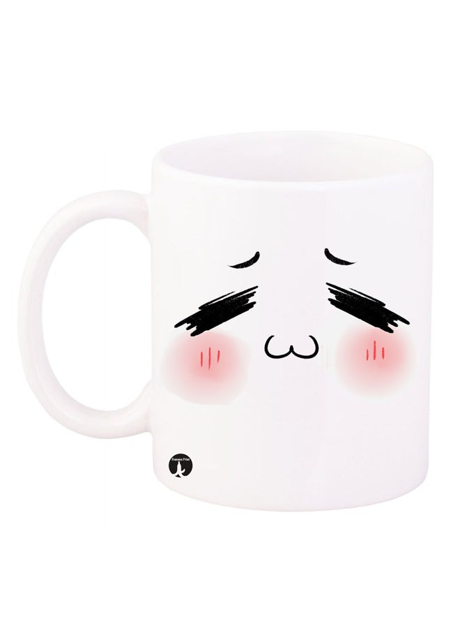 BP Face Printed Coffee Mug White/Black/Pink