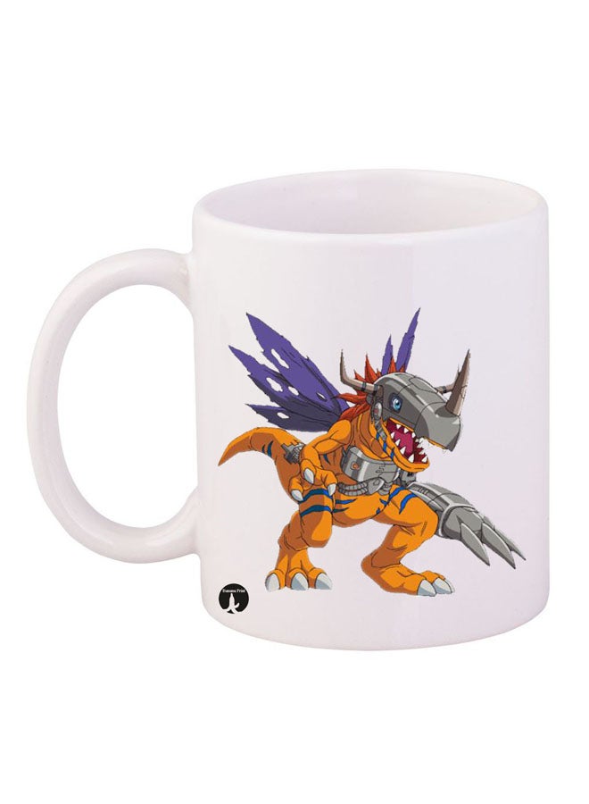 BP Digimon Printed Mug White/Yellow/Purple